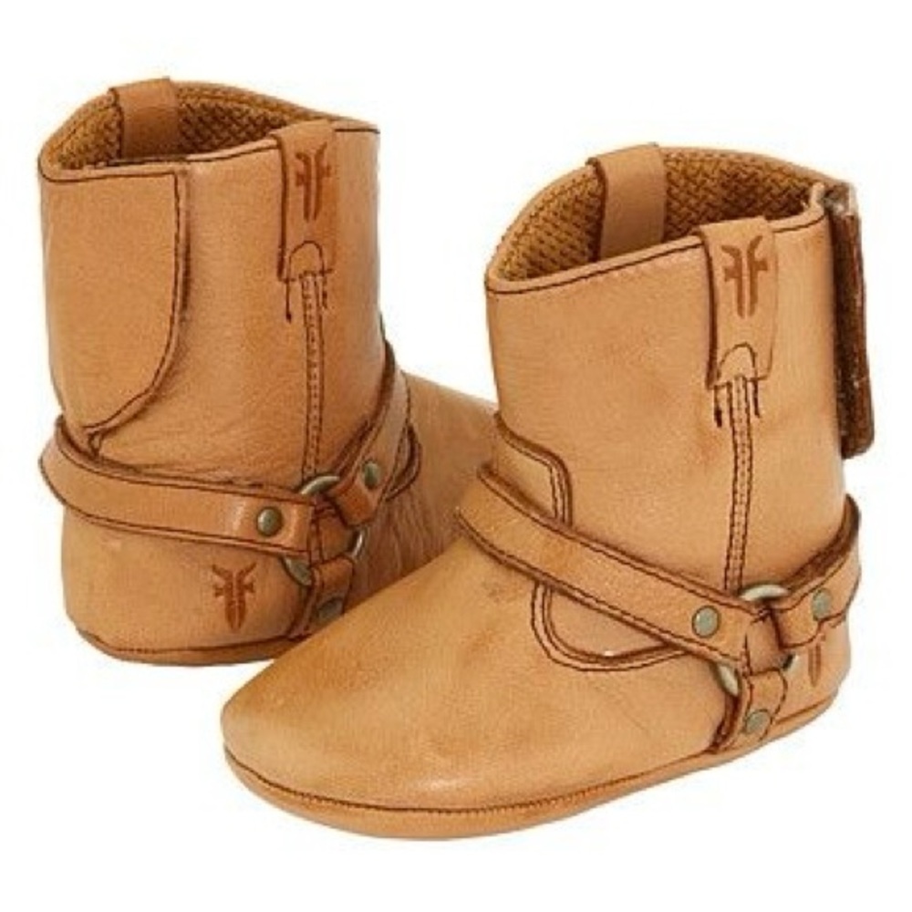 Frye Kids Harness Bootie - Tan - Infant Size 2, 3 - 6 months Western Style Boots